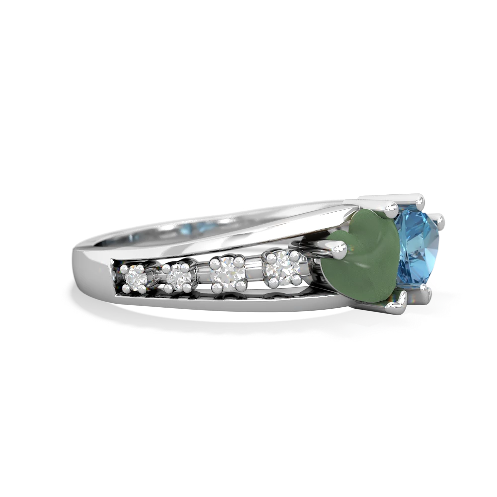 Jade Heart To Heart 14K White Gold ring R3342