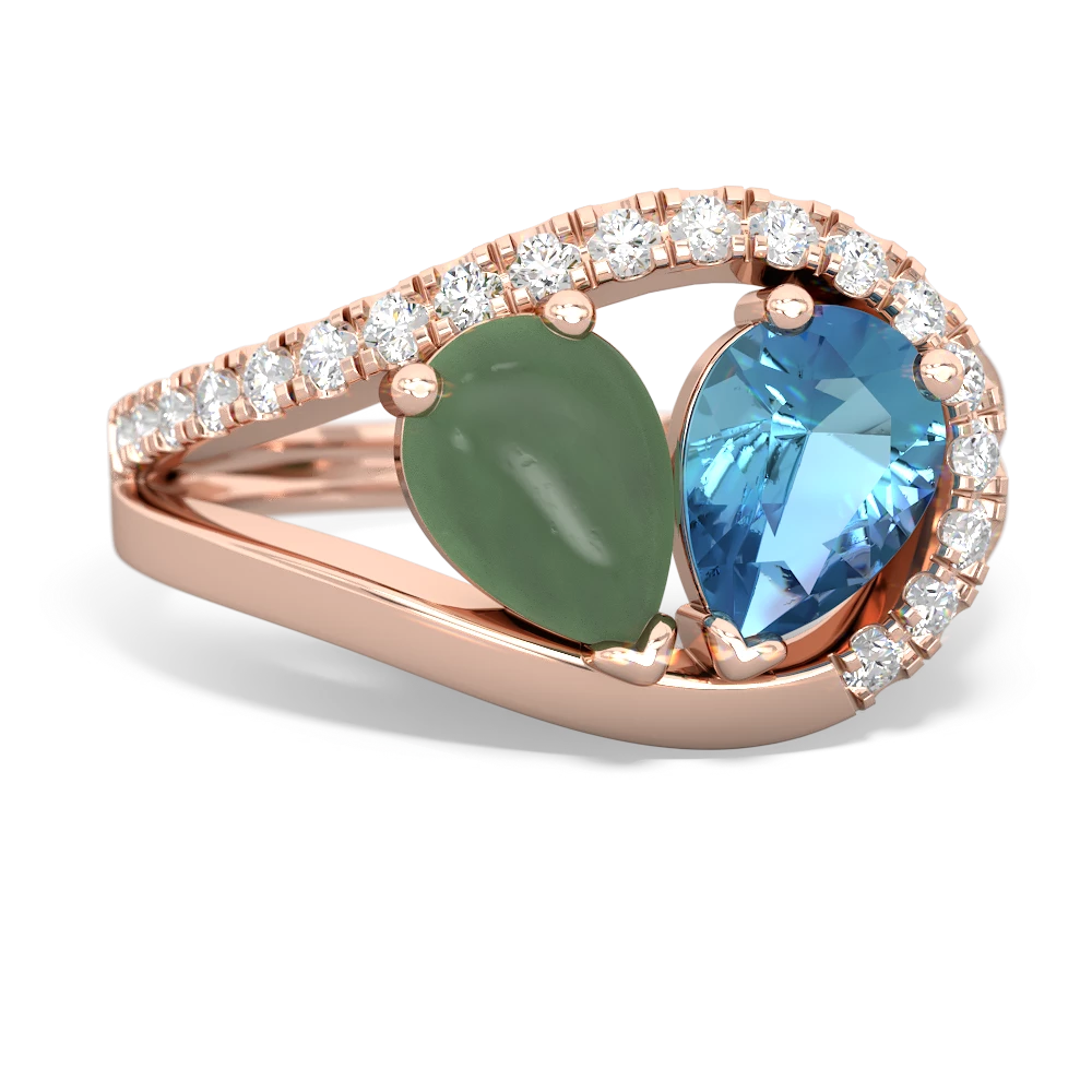 Jade Nestled Heart Keepsake 14K Rose Gold ring R5650