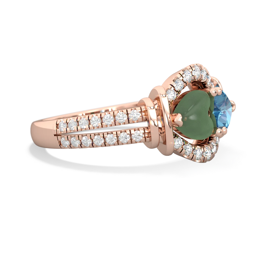 Jade Art-Deco Keepsake 14K Rose Gold ring R5630