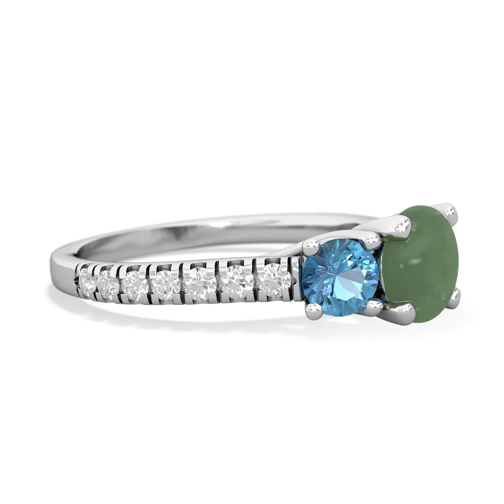 Jade Pave Trellis 14K White Gold ring R5500