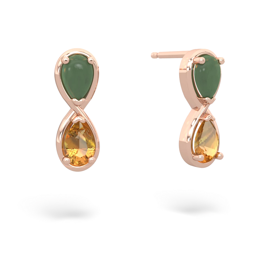 Jade Infinity 14K Rose Gold earrings E5050