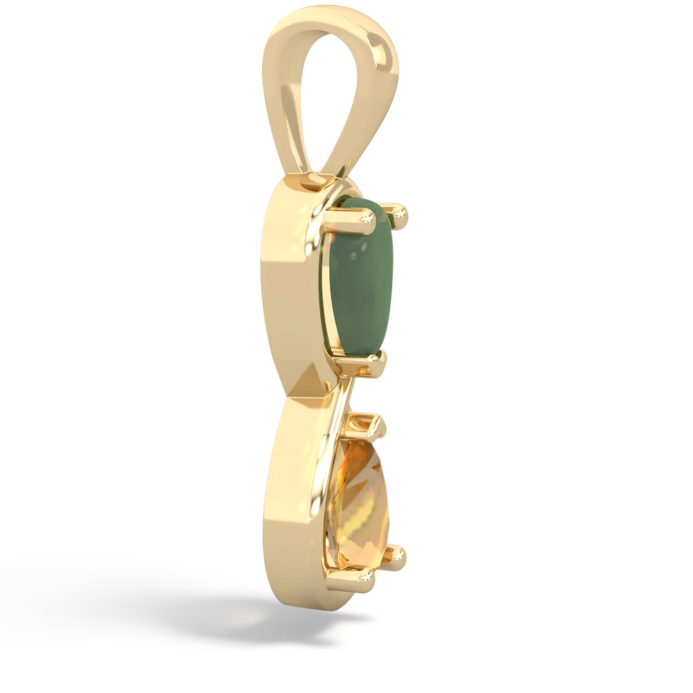 Jade Infinity 14K Yellow Gold pendant P5050