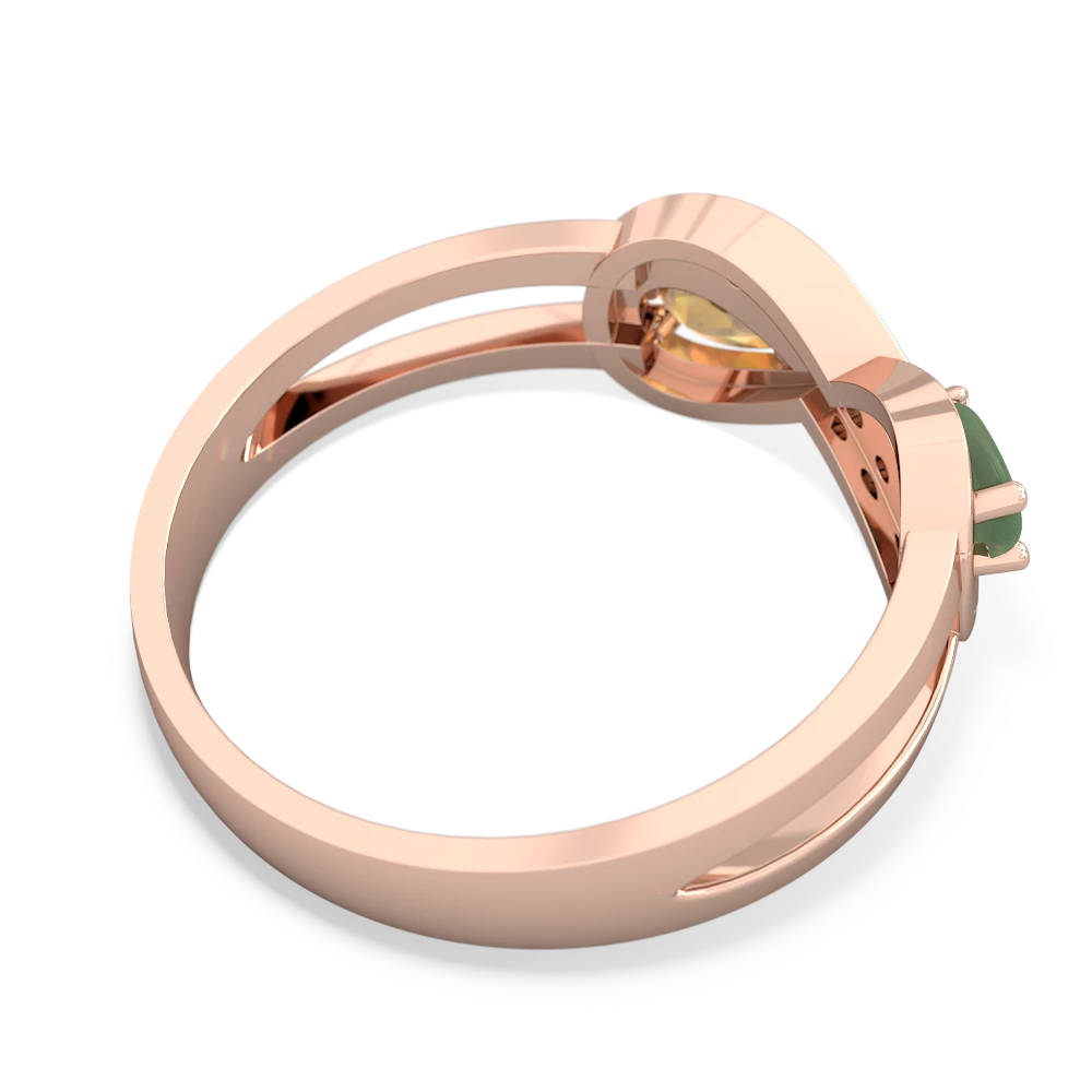 Jade Diamond Infinity 14K Rose Gold ring R5390