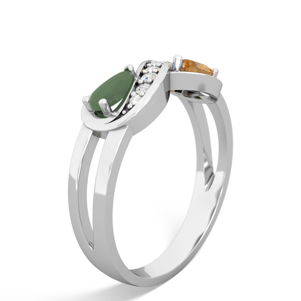 Jade Diamond Infinity 14K White Gold ring R5390