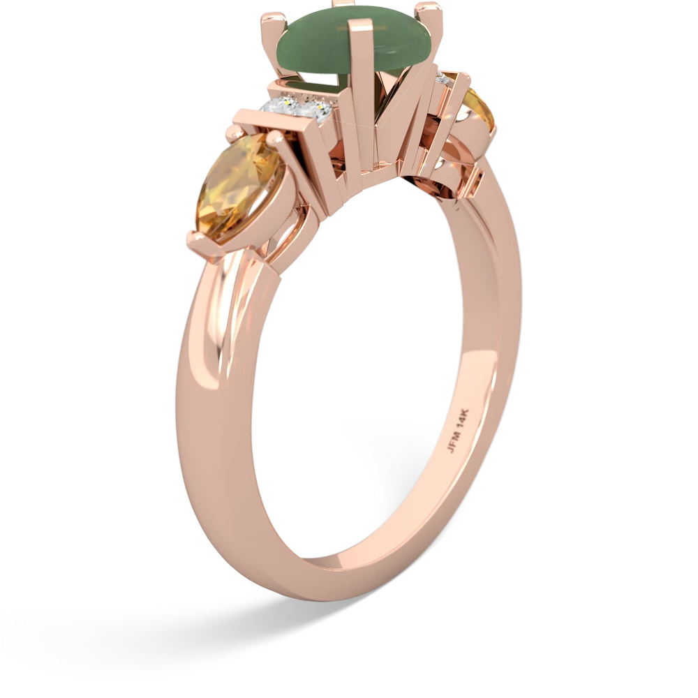 Jade 6Mm Round Eternal Embrace Engagement 14K Rose Gold ring R2005