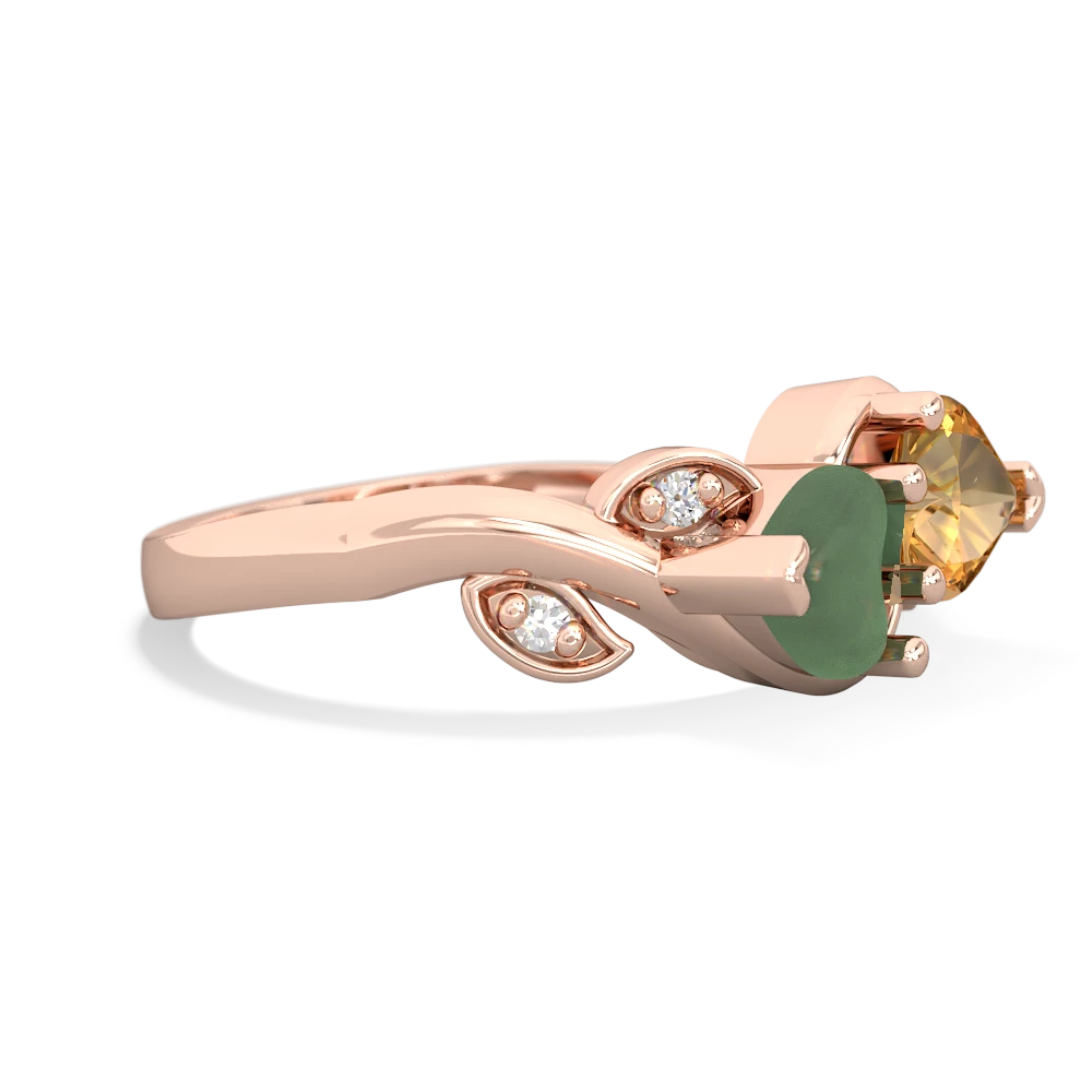 Jade Floral Elegance 14K Rose Gold ring R5790