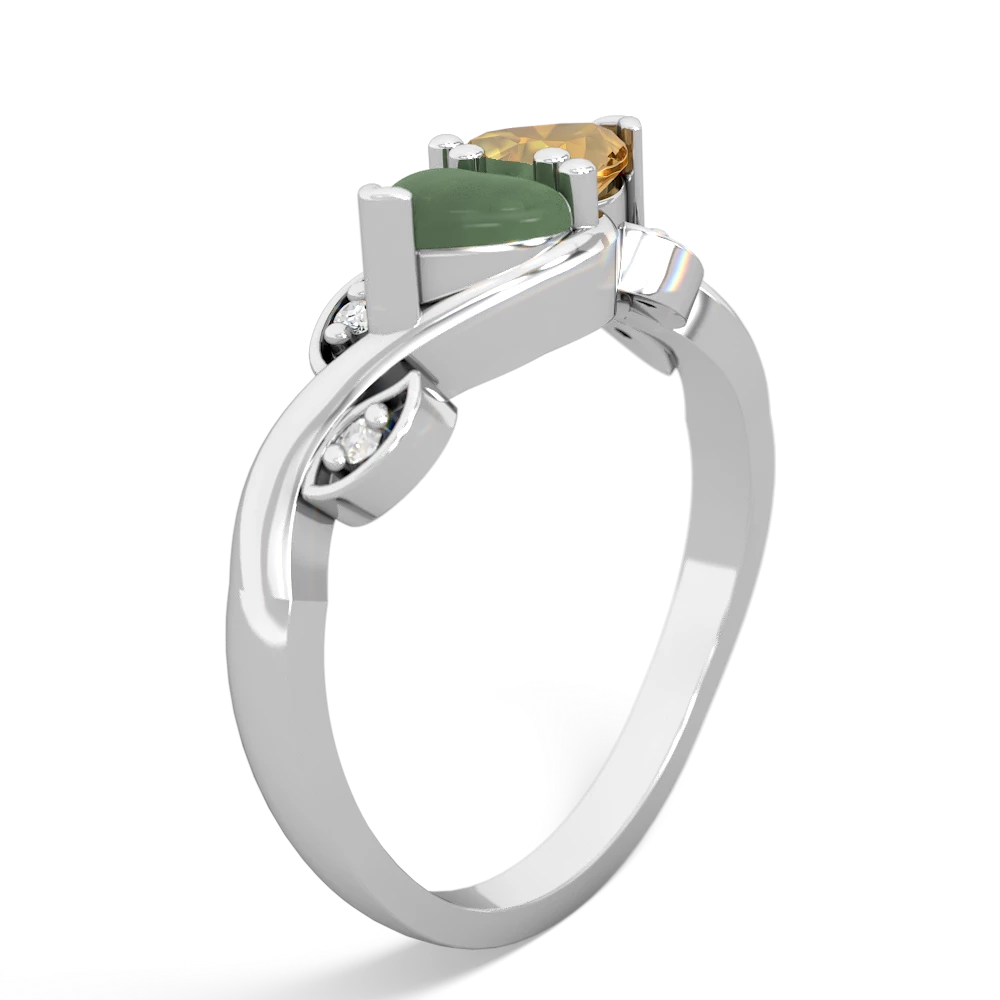 Jade Floral Elegance 14K White Gold ring R5790