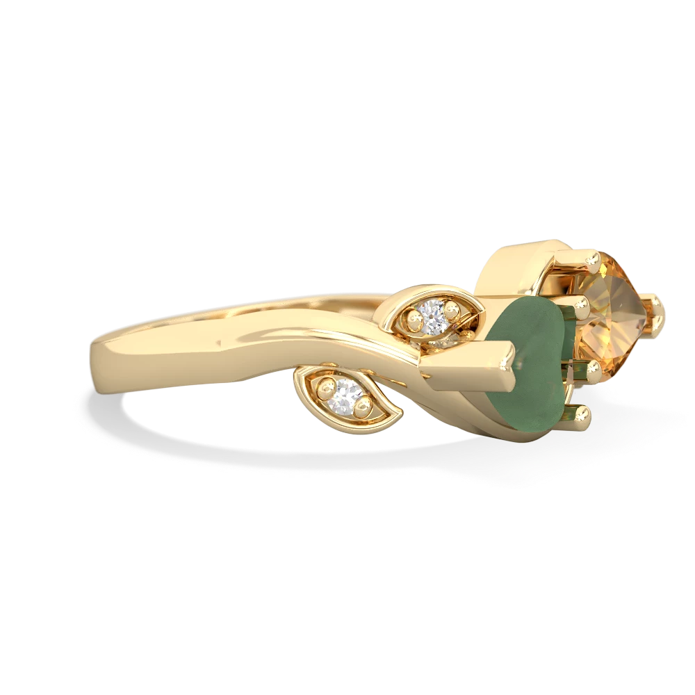 Jade Floral Elegance 14K Yellow Gold ring R5790