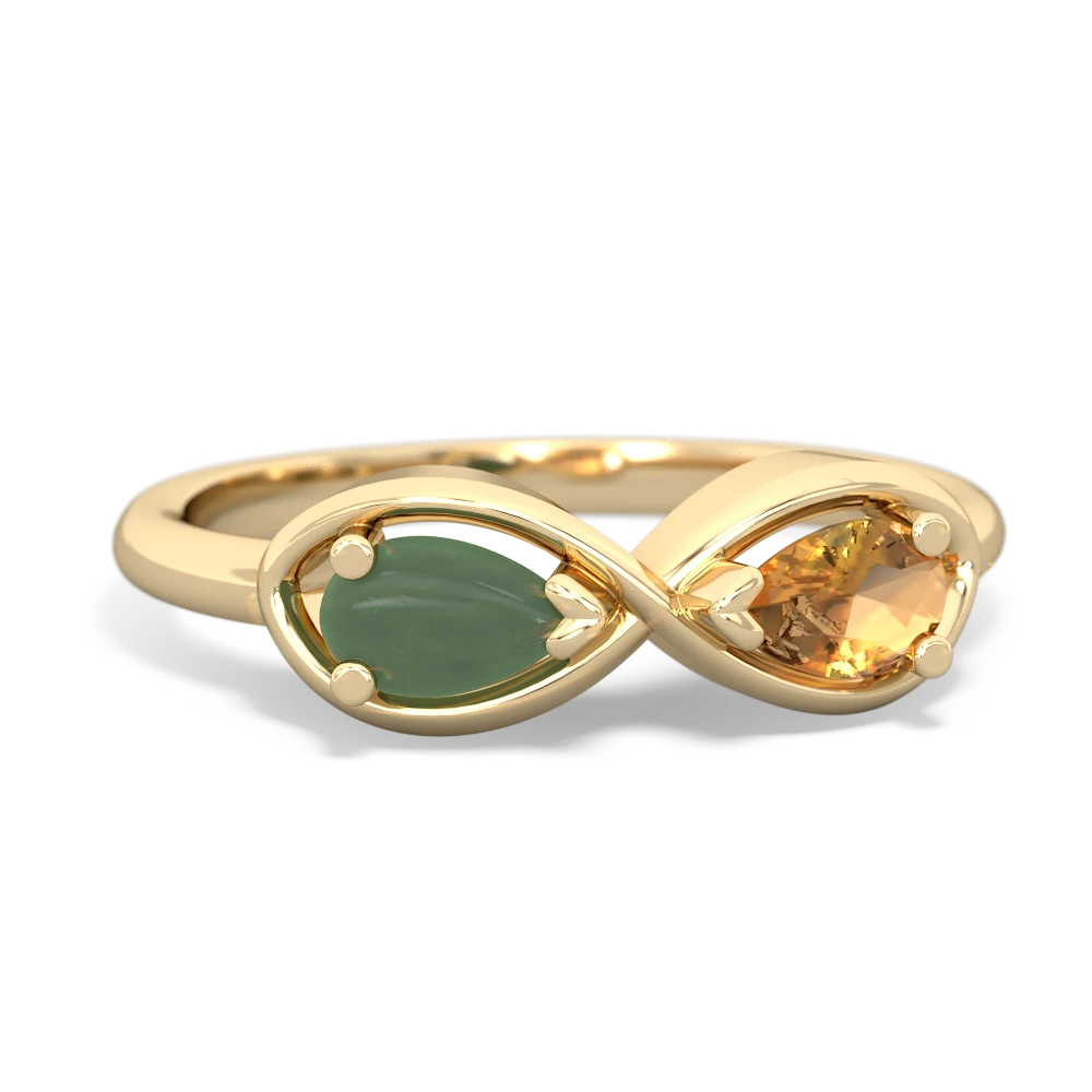 Jade Infinity 14K Yellow Gold ring R5050