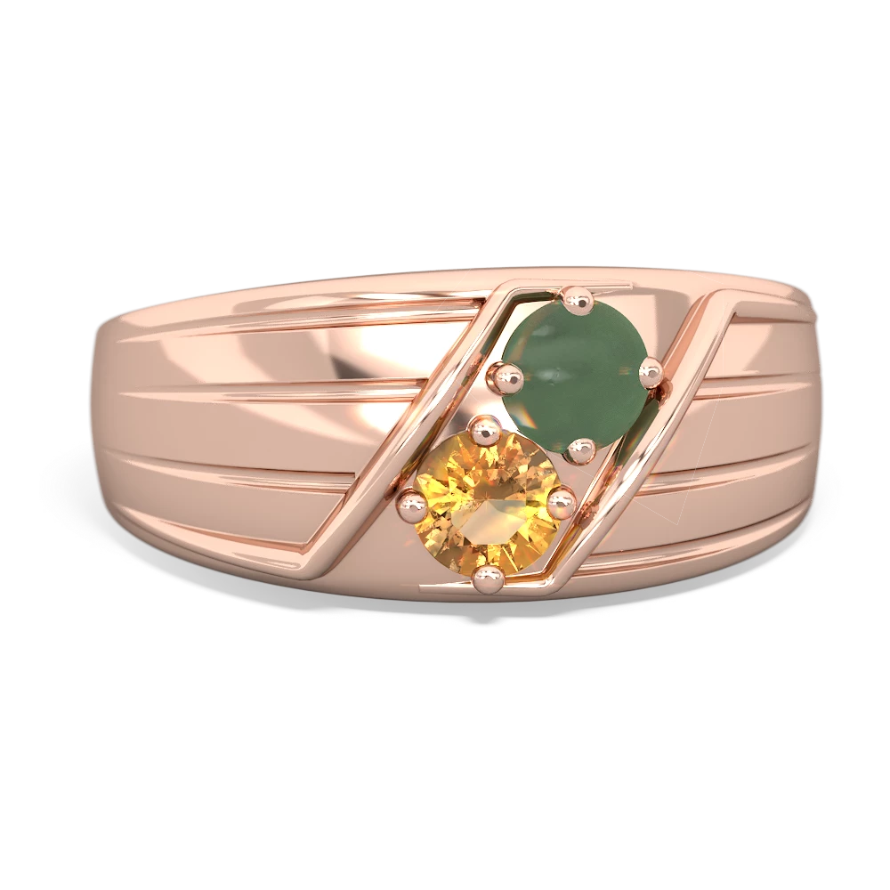 Jade Men's Streamline 14K Rose Gold ring R0460