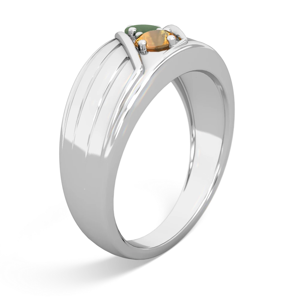 Jade Men's Streamline 14K White Gold ring R0460