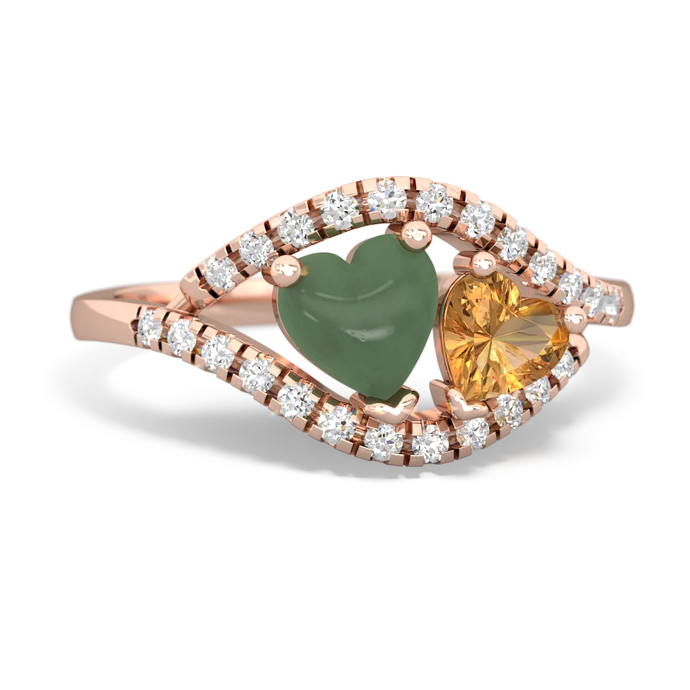 Jade Mother And Child 14K Rose Gold ring R3010