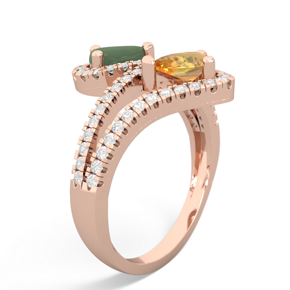 Jade Diamond Dazzler 14K Rose Gold ring R3000