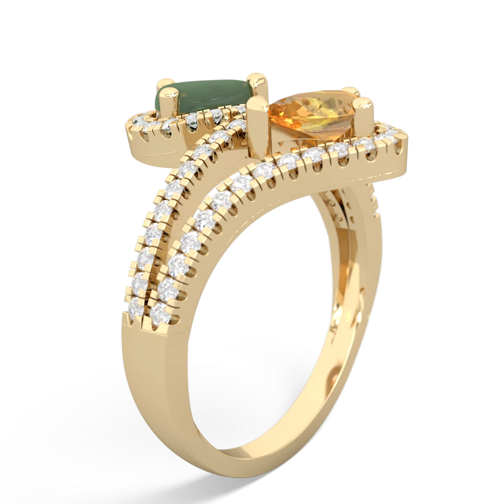 Jade Diamond Dazzler 14K Yellow Gold ring R3000