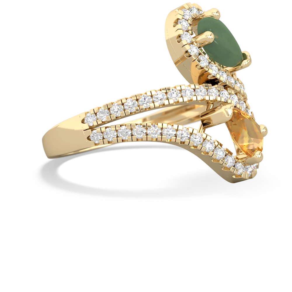 Jade Diamond Dazzler 14K Yellow Gold ring R3000