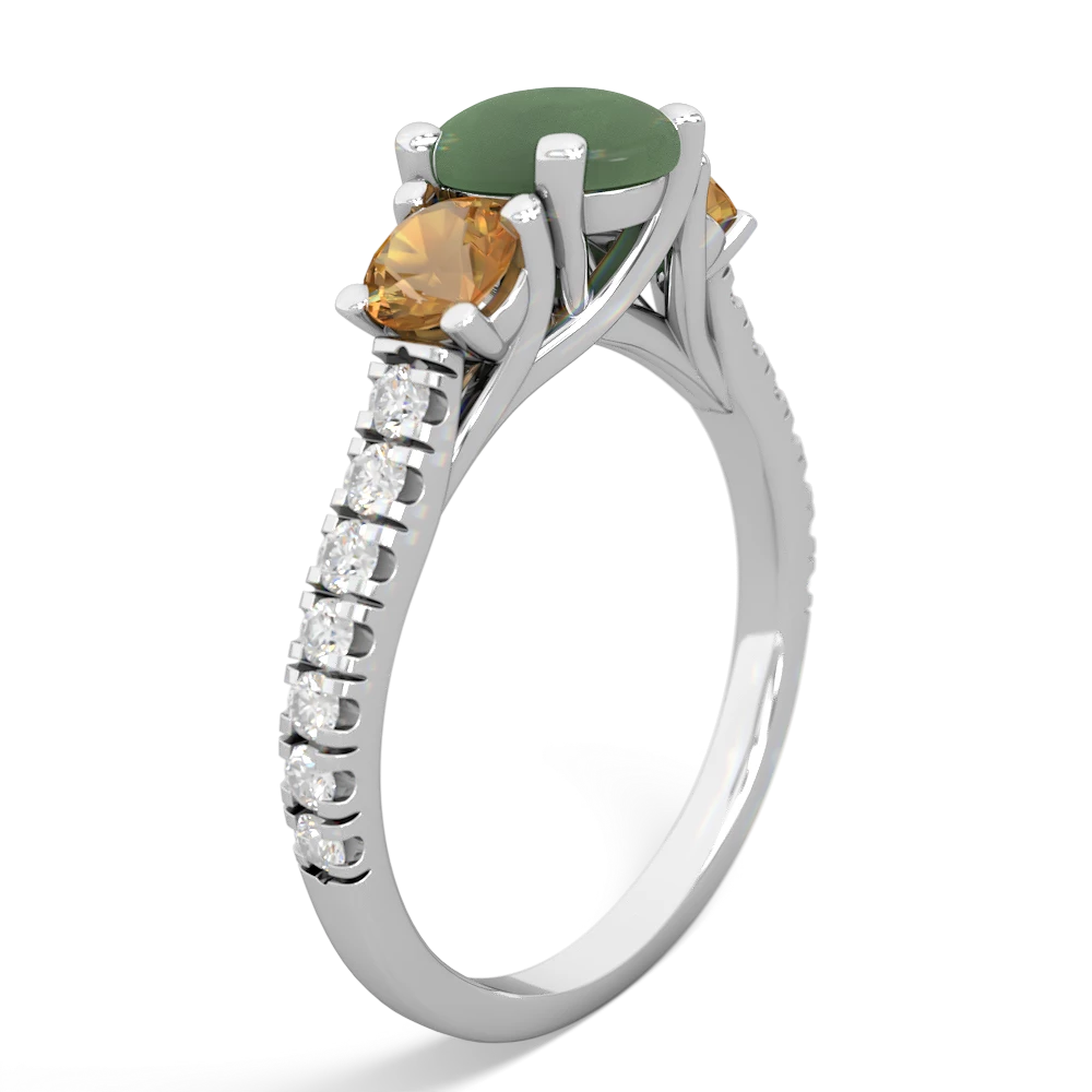 Jade Pave Trellis 14K White Gold ring R5500