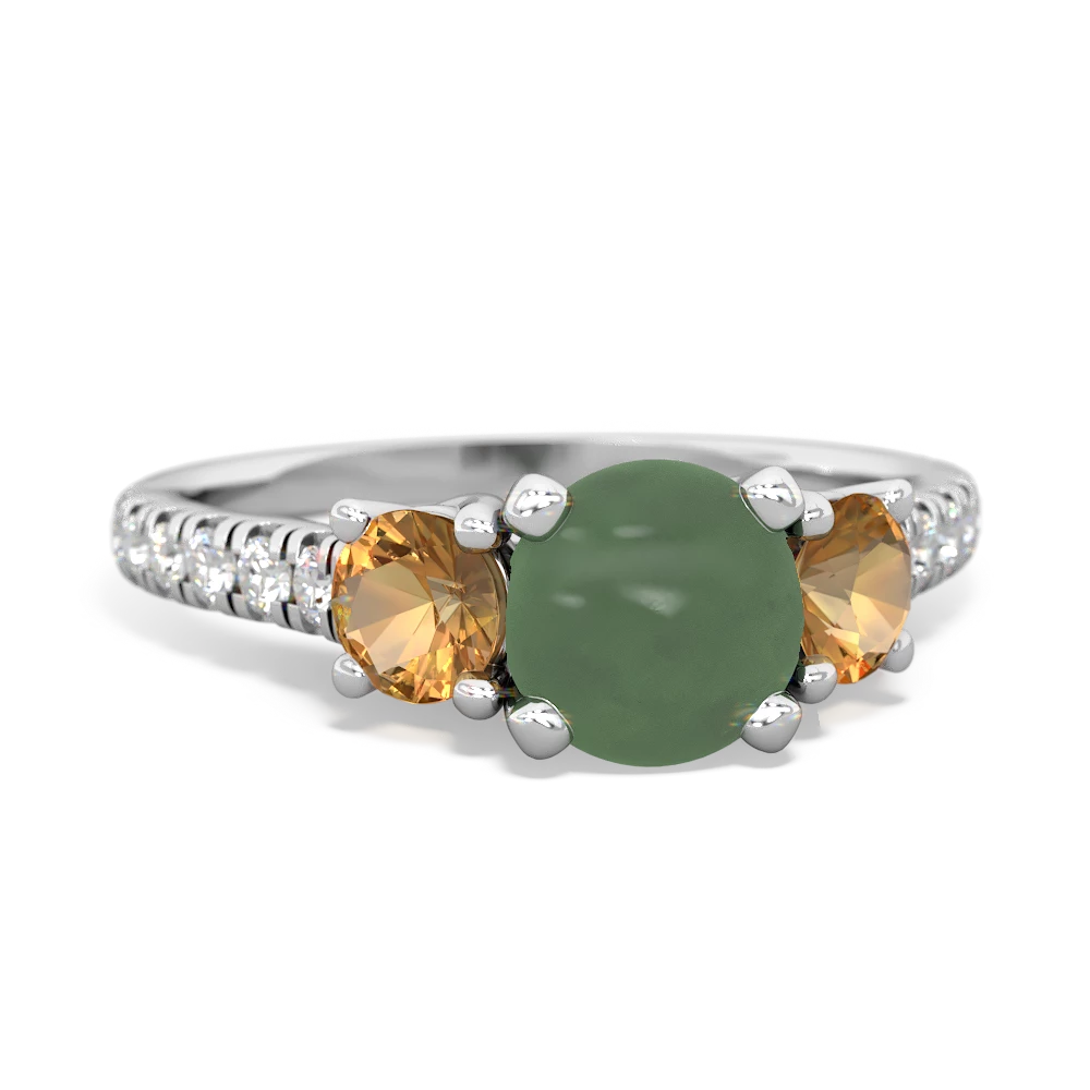 Jade Pave Trellis 14K White Gold ring R5500