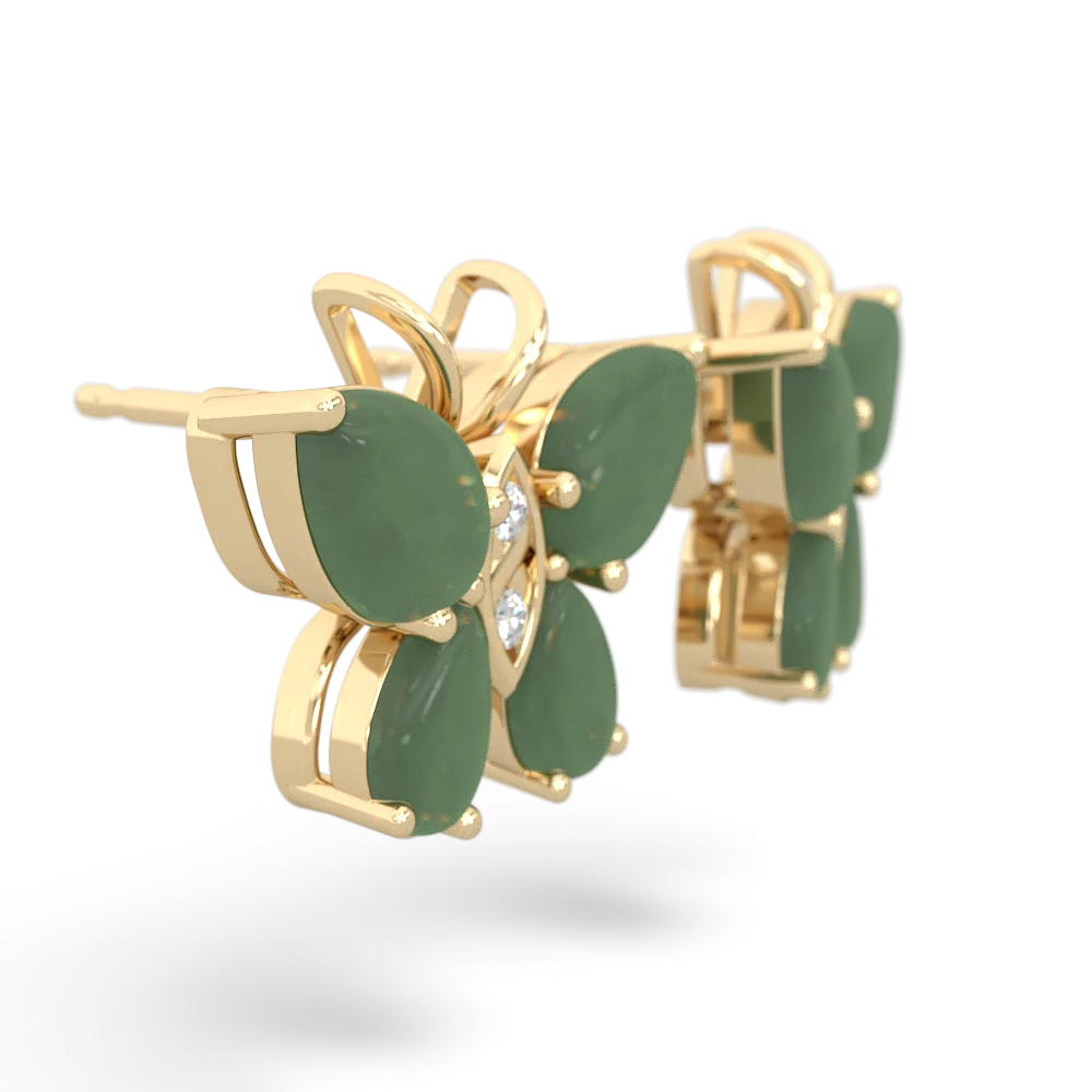 Jade Butterfly 14K Yellow Gold earrings E2215