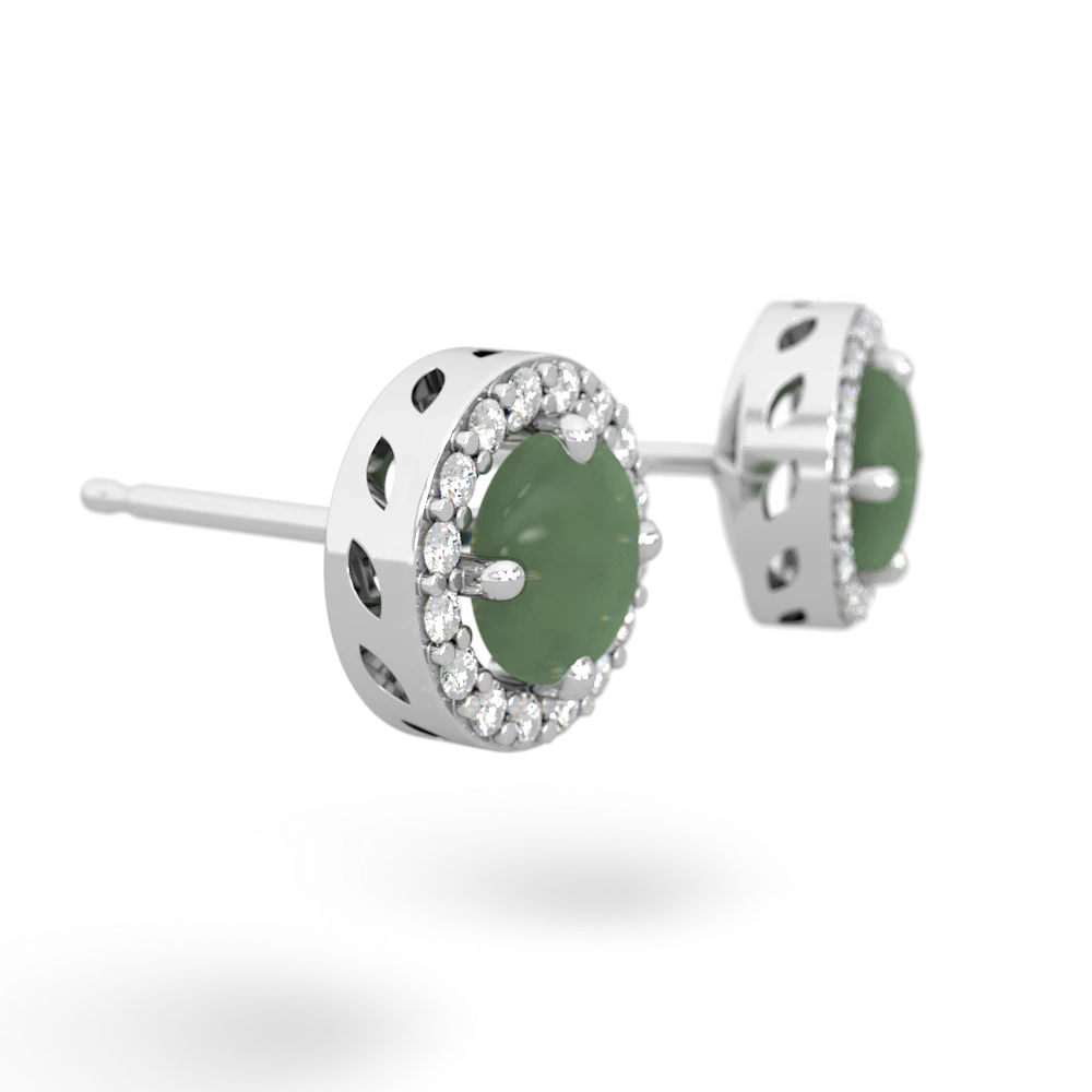 Jade Halo 14K White Gold earrings E5320