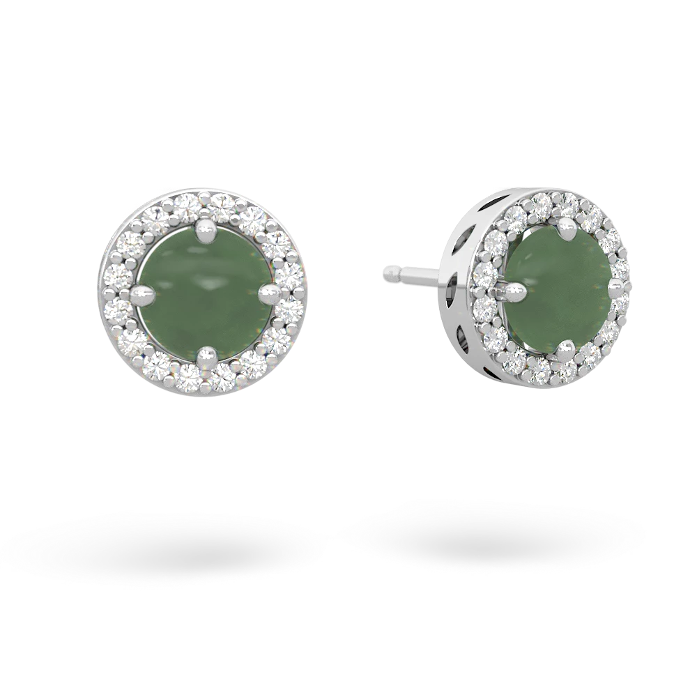 Jade Halo 14K White Gold earrings E5320