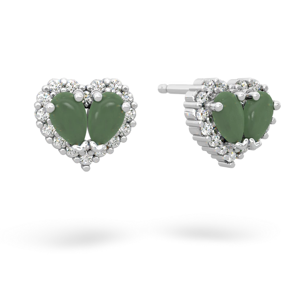 Jade Halo 14K White Gold earrings E7008