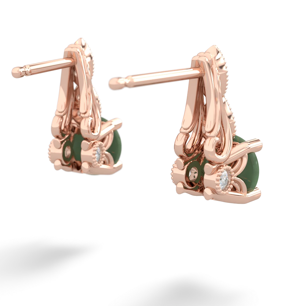 Jade Antique Elegance 14K Rose Gold earrings E3100