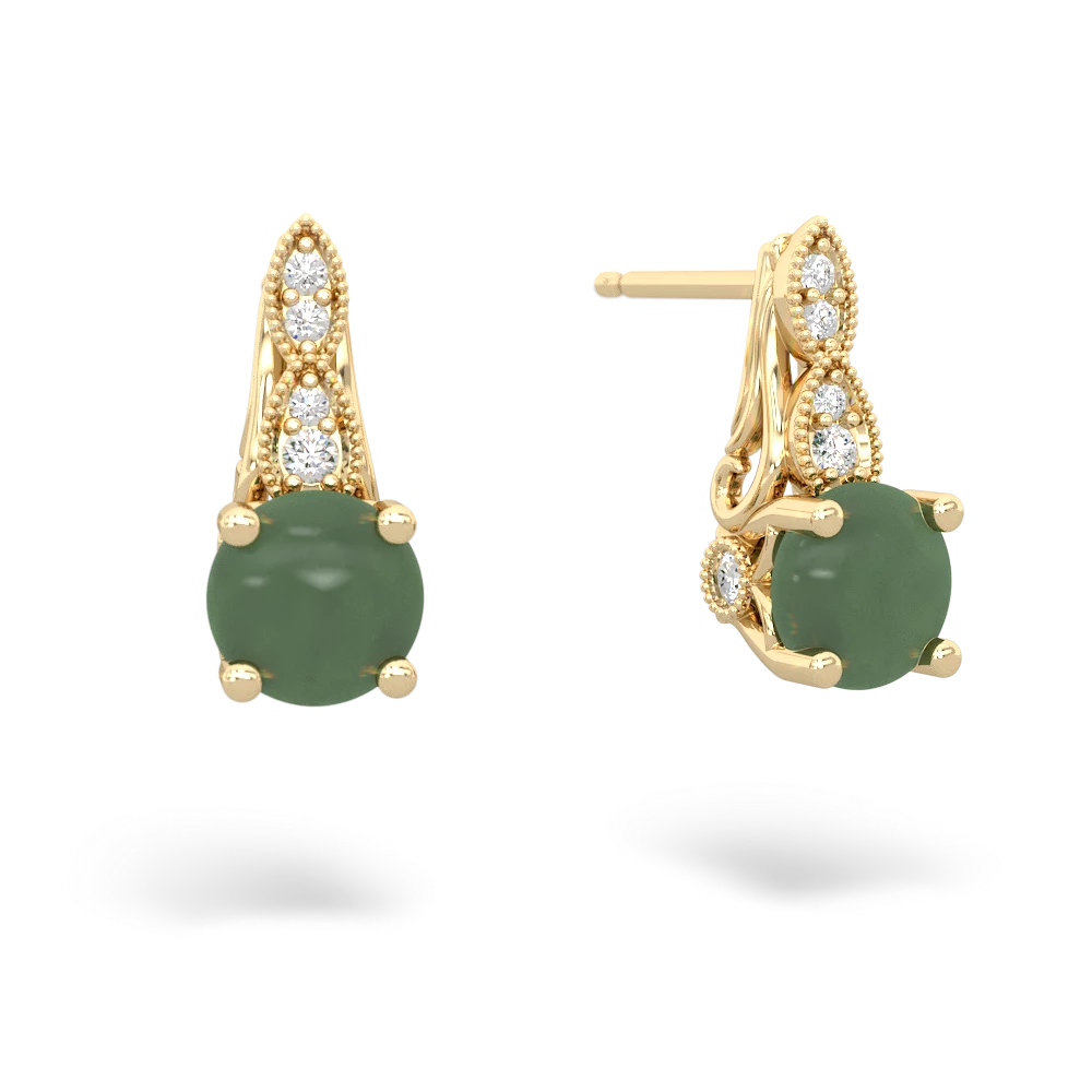 Jade Antique Elegance 14K Yellow Gold earrings E3100