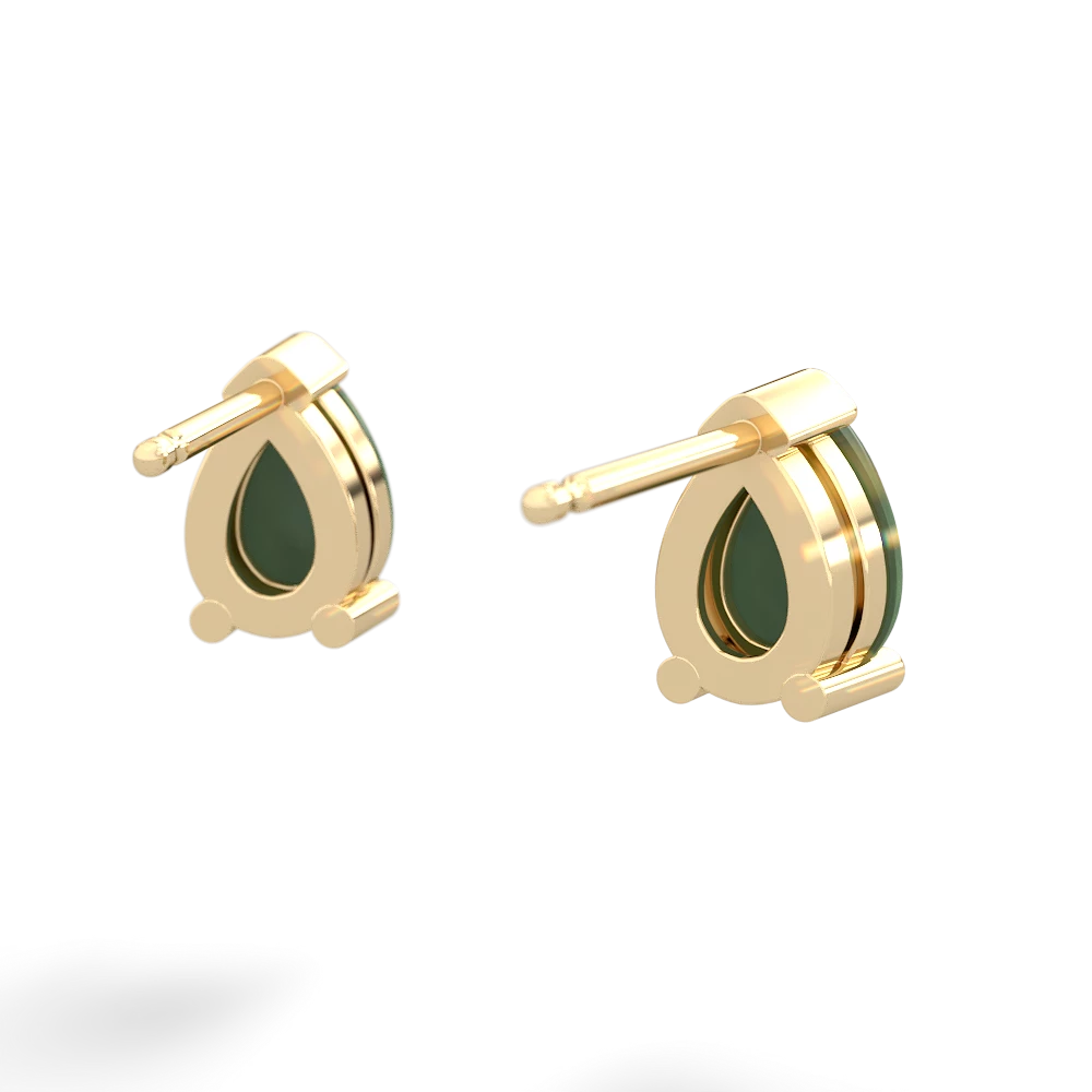 Jade Teardrop Stud 14K Yellow Gold earrings E1793