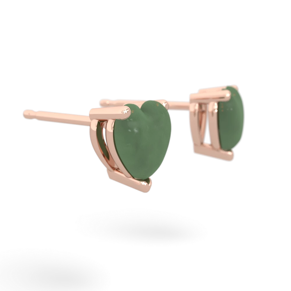 Jade 6Mm Heart Stud 14K Rose Gold earrings E1862