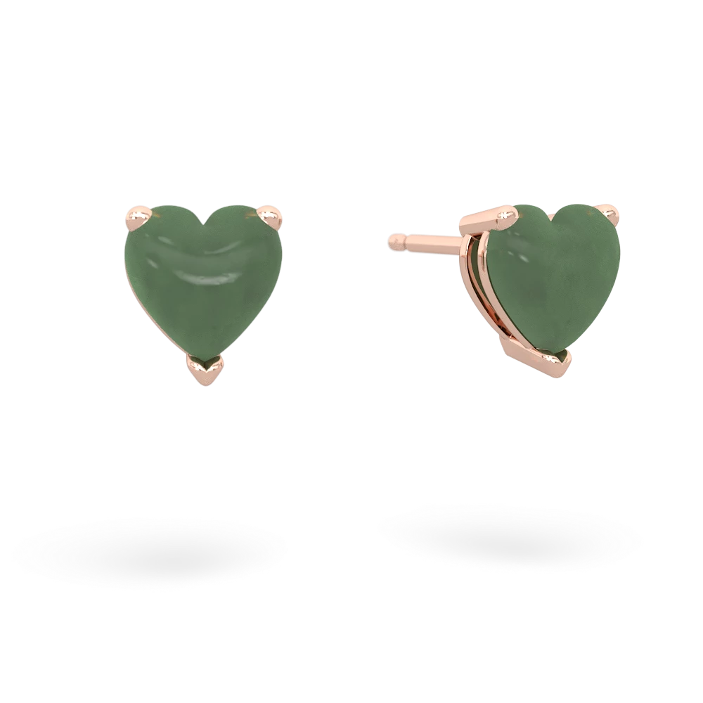 Jade 6Mm Heart Stud 14K Rose Gold earrings E1862