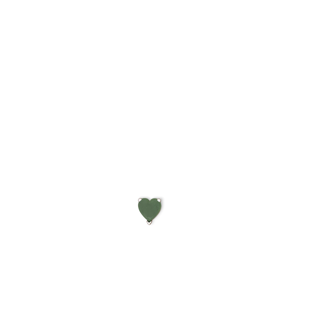 Jade 6Mm Heart Stud 14K White Gold earrings E1862