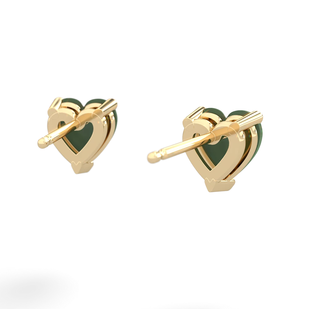 Jade 6Mm Heart Stud 14K Yellow Gold earrings E1862