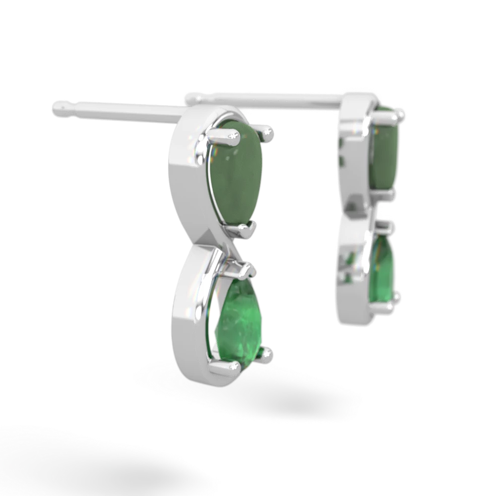 Jade Infinity 14K White Gold earrings E5050