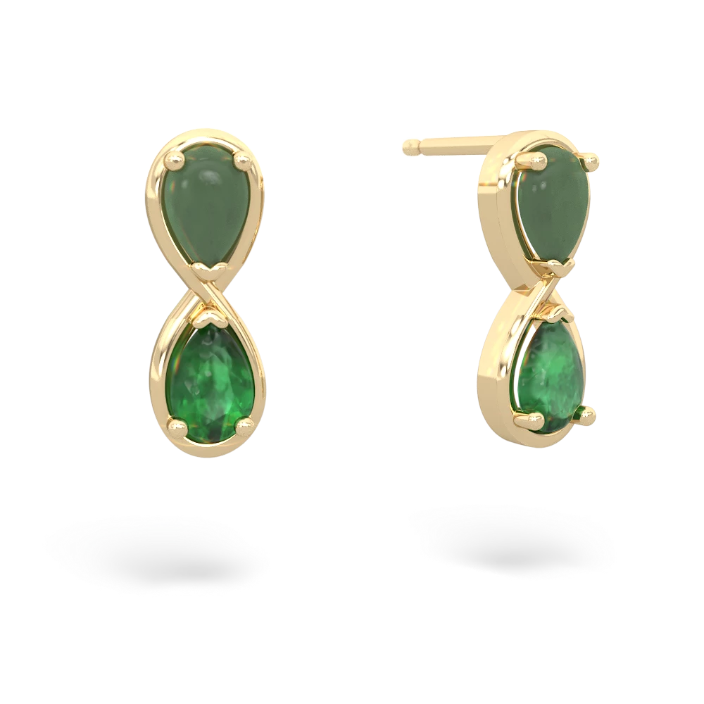 Jade Infinity 14K Yellow Gold earrings E5050