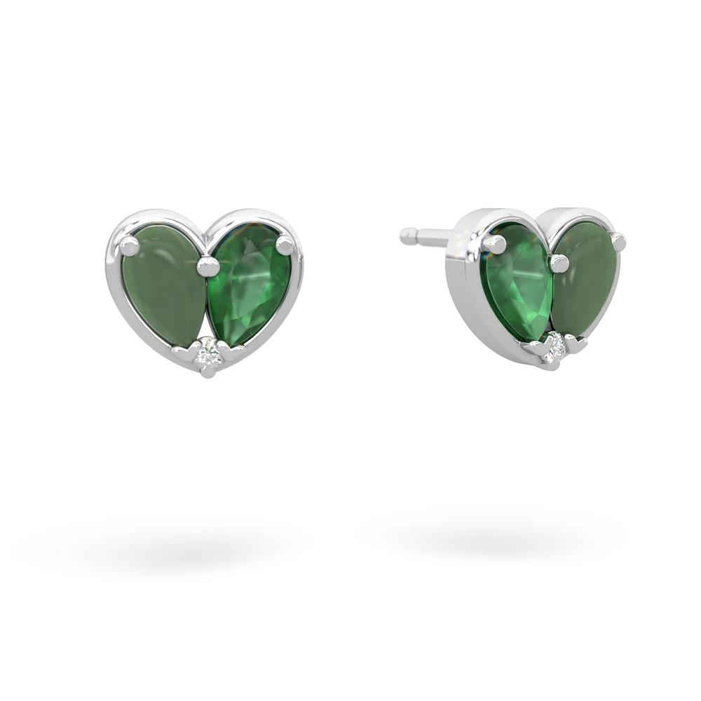 Jade 'Our Heart' 14K White Gold earrings E5072