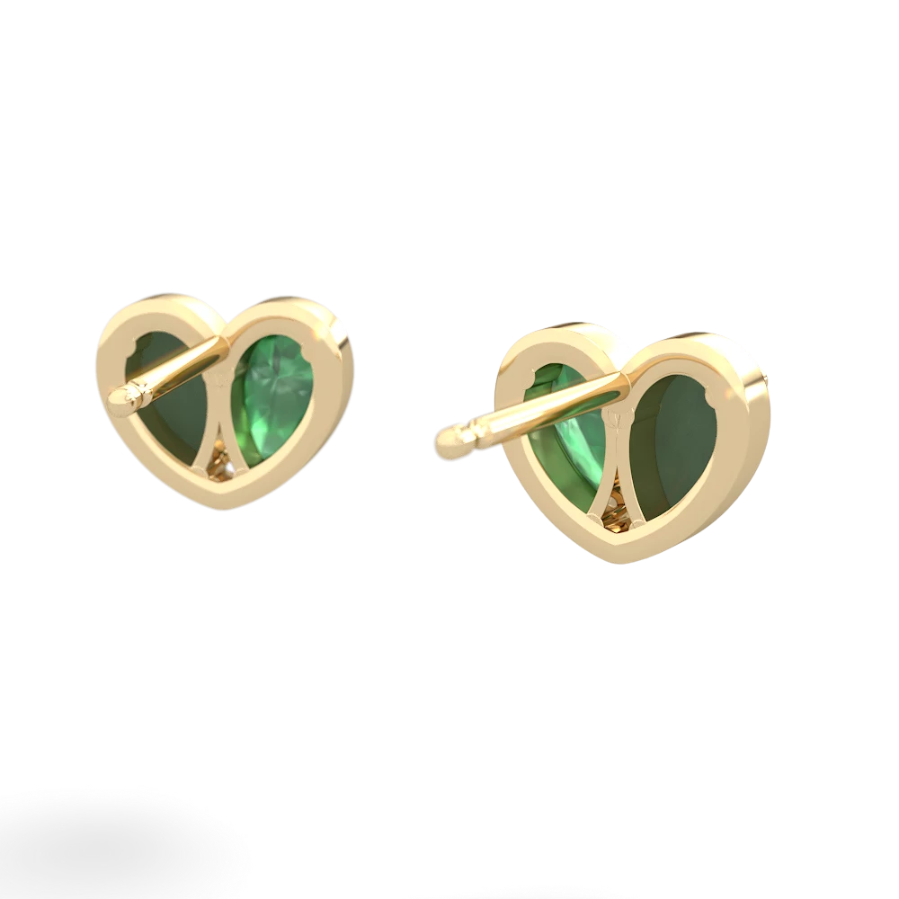 Jade 'Our Heart' 14K Yellow Gold earrings E5072