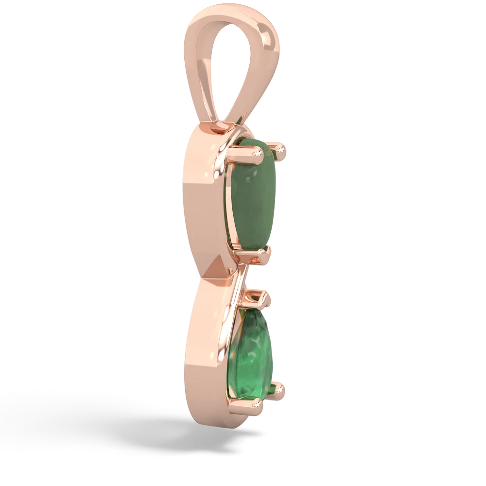 Jade Infinity 14K Rose Gold pendant P5050