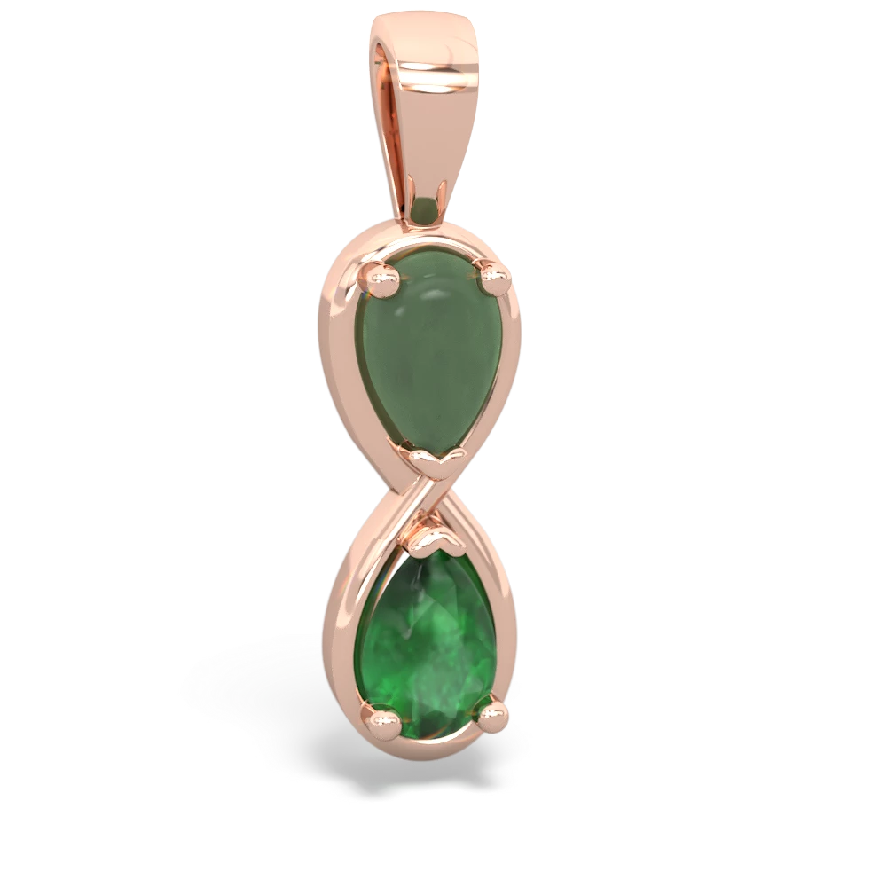 Jade Infinity 14K Rose Gold pendant P5050