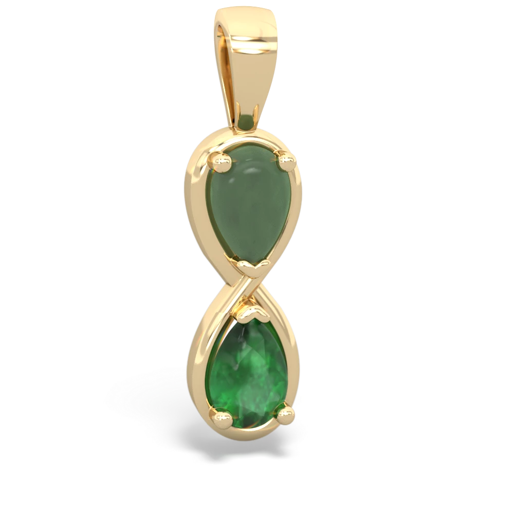 Jade Infinity 14K Yellow Gold pendant P5050