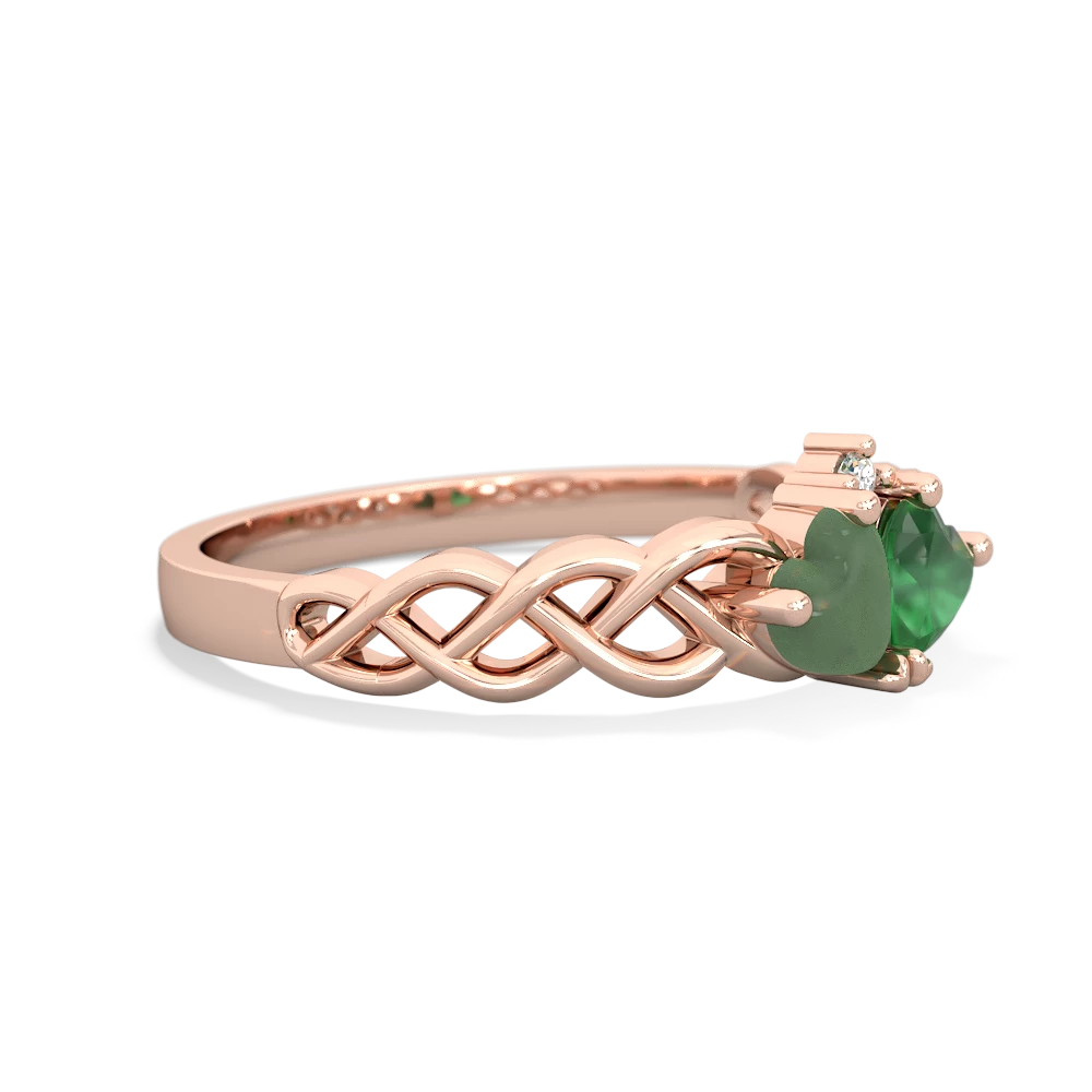 Jade Heart To Heart Braid 14K Rose Gold ring R5870