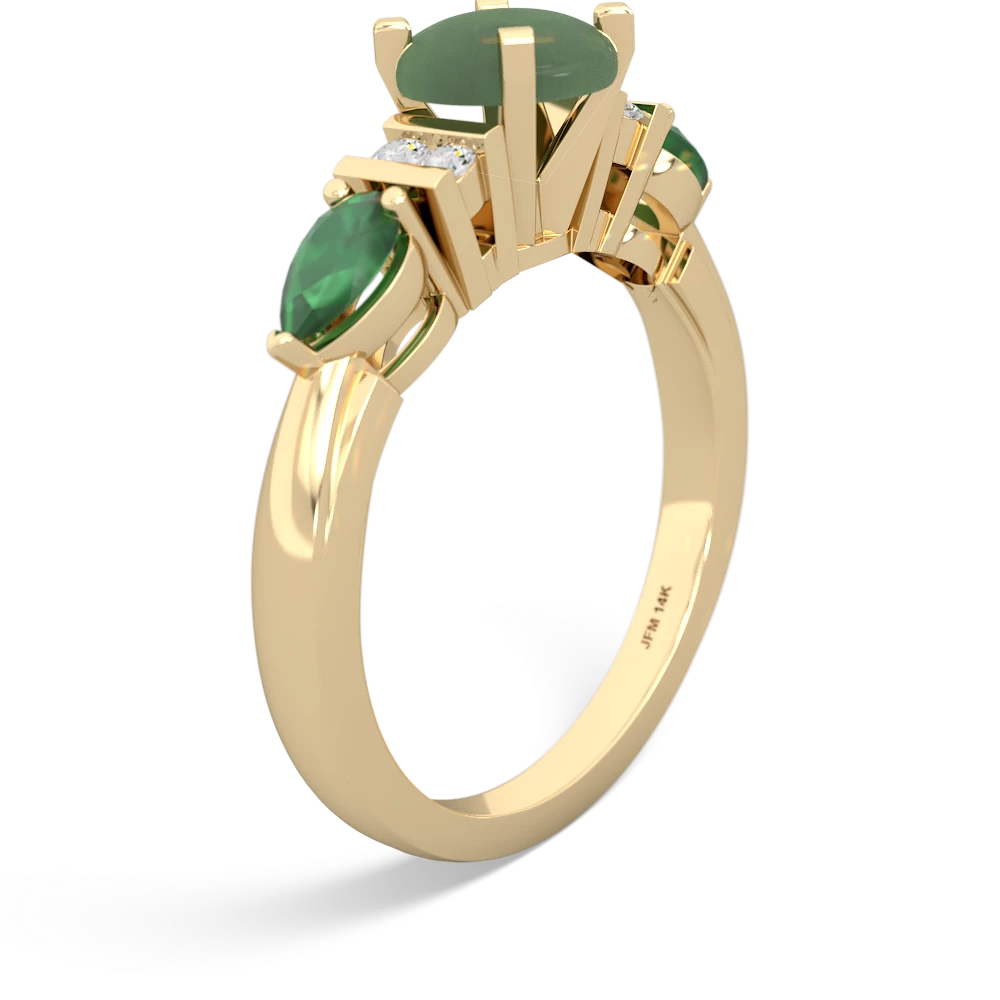 Jade 6Mm Round Eternal Embrace Engagement 14K Yellow Gold ring R2005