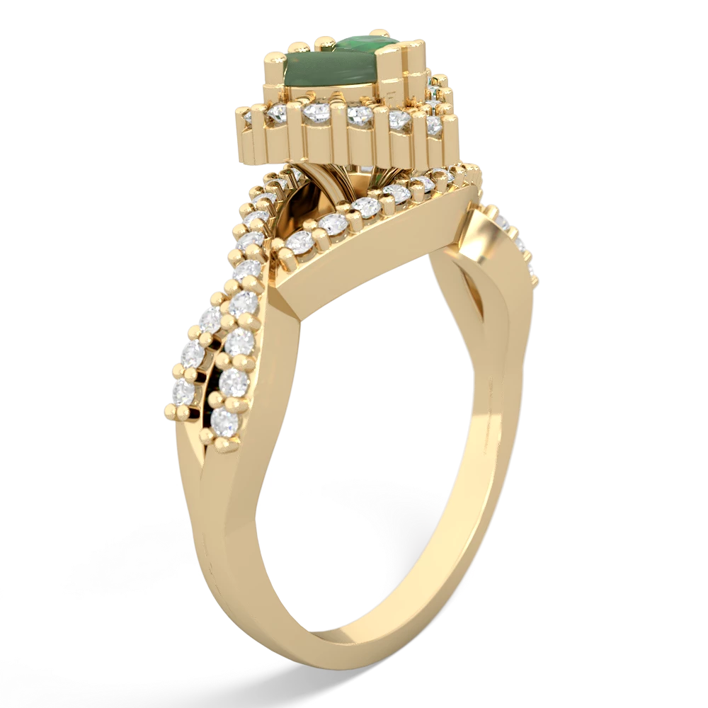 Jade Diamond Twist 'One Heart' 14K Yellow Gold ring R2640HRT