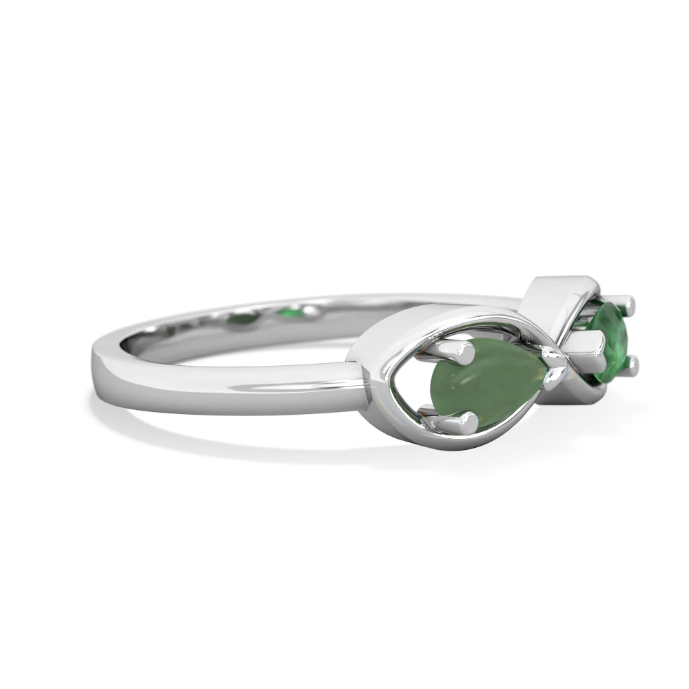 Jade Infinity 14K White Gold ring R5050