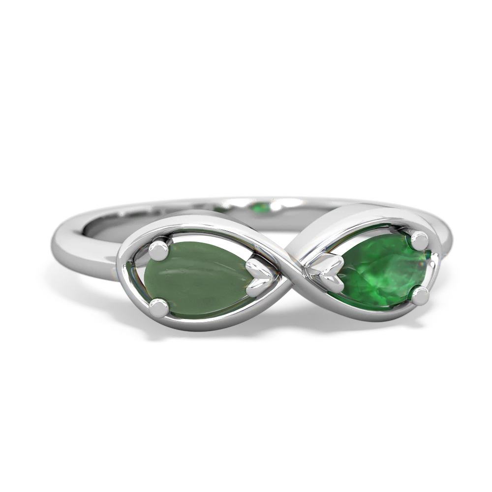 Jade Infinity 14K White Gold ring R5050