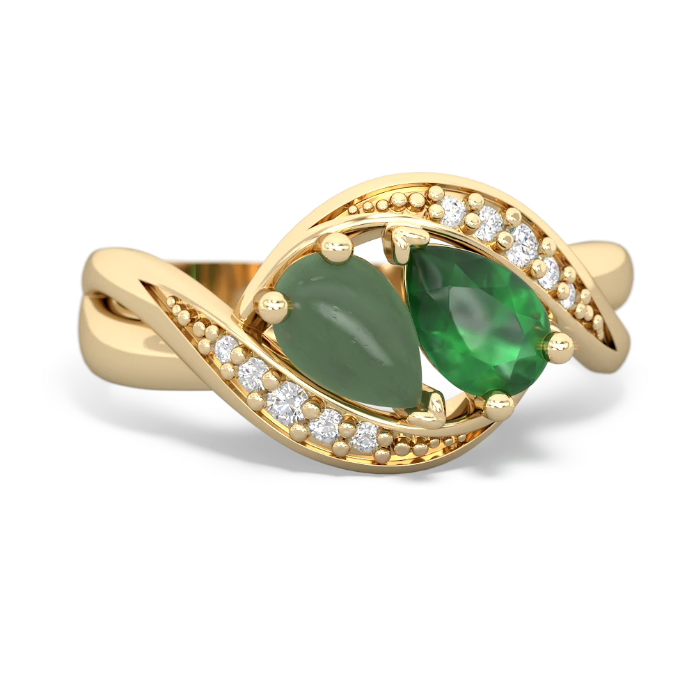 Jade Summer Winds 14K Yellow Gold ring R5342