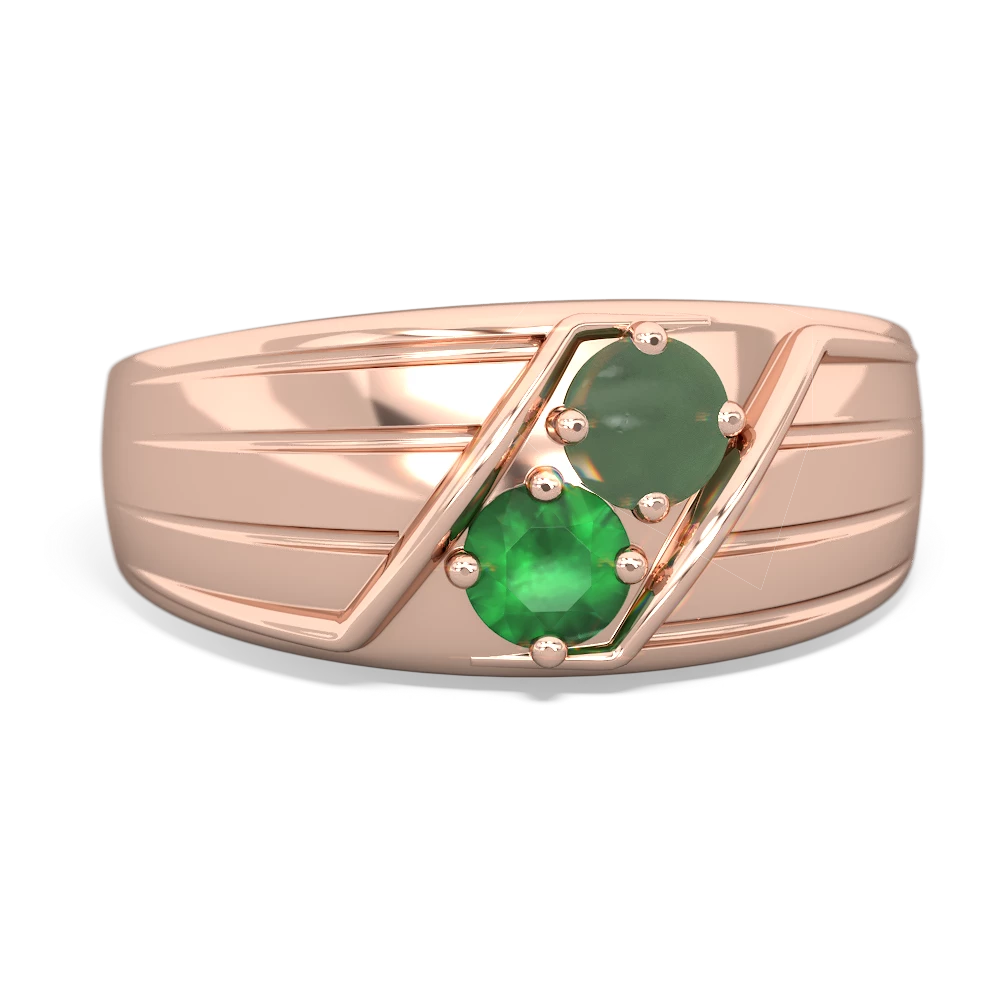 Jade Men's Streamline 14K Rose Gold ring R0460