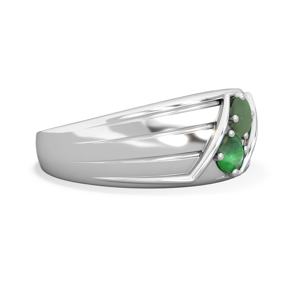 Jade Men's Streamline 14K White Gold ring R0460