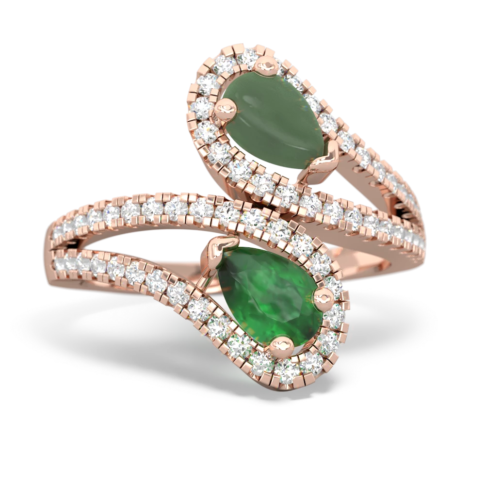 Jade Diamond Dazzler 14K Rose Gold ring R3000