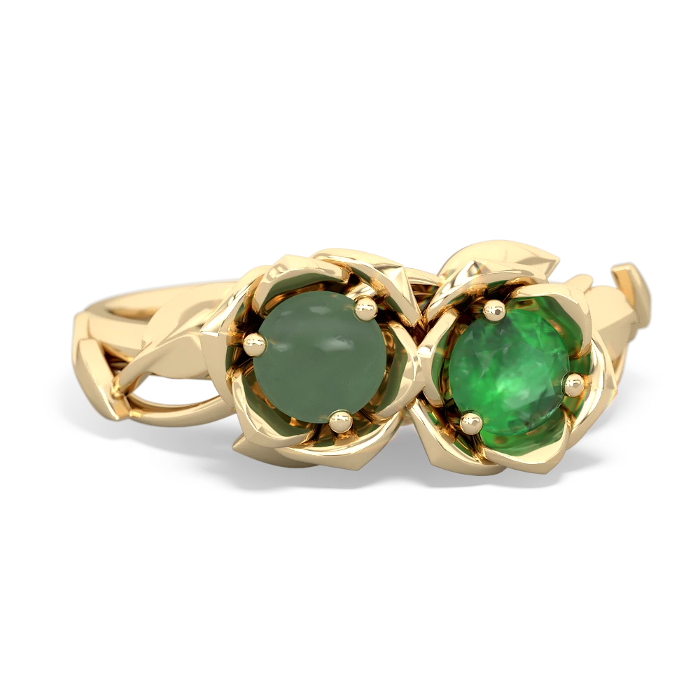 Jade Rose Garden 14K Yellow Gold ring R5510