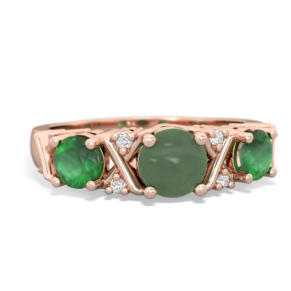 Jade Hugs And Kisses 14K Rose Gold ring R5016